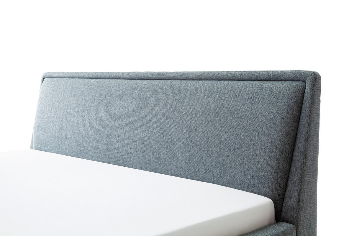 POLSTERBETT 180/200 cm,  in Blau,  - Blau/Eichefarben, KONVENTIONELL, Holz/Textil (180/200cm) - Livetastic