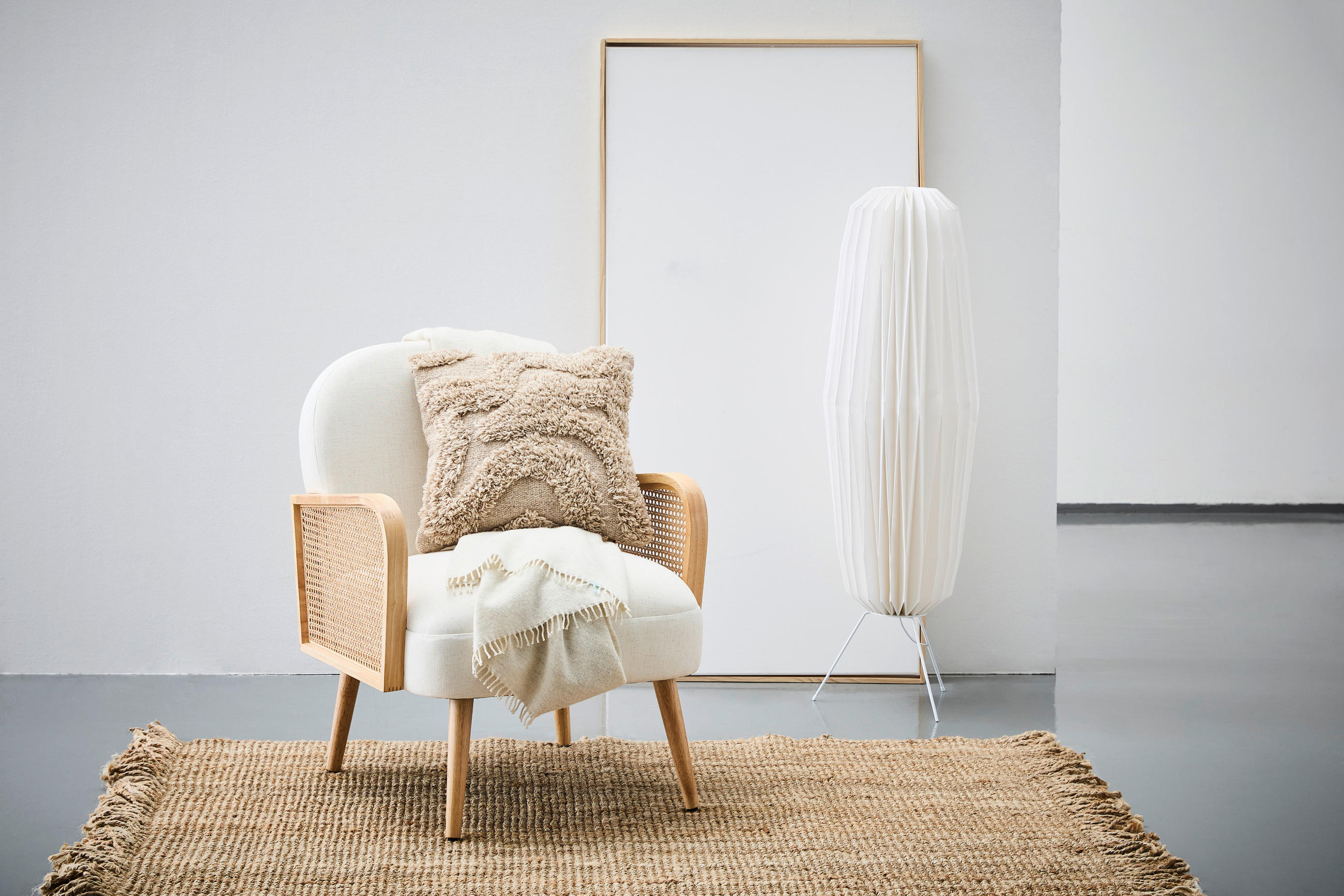 SESSEL in Leinenoptik Creme  - Creme/Naturfarben, Trend, Holz/Textil (65/81/74cm) - MID.YOU