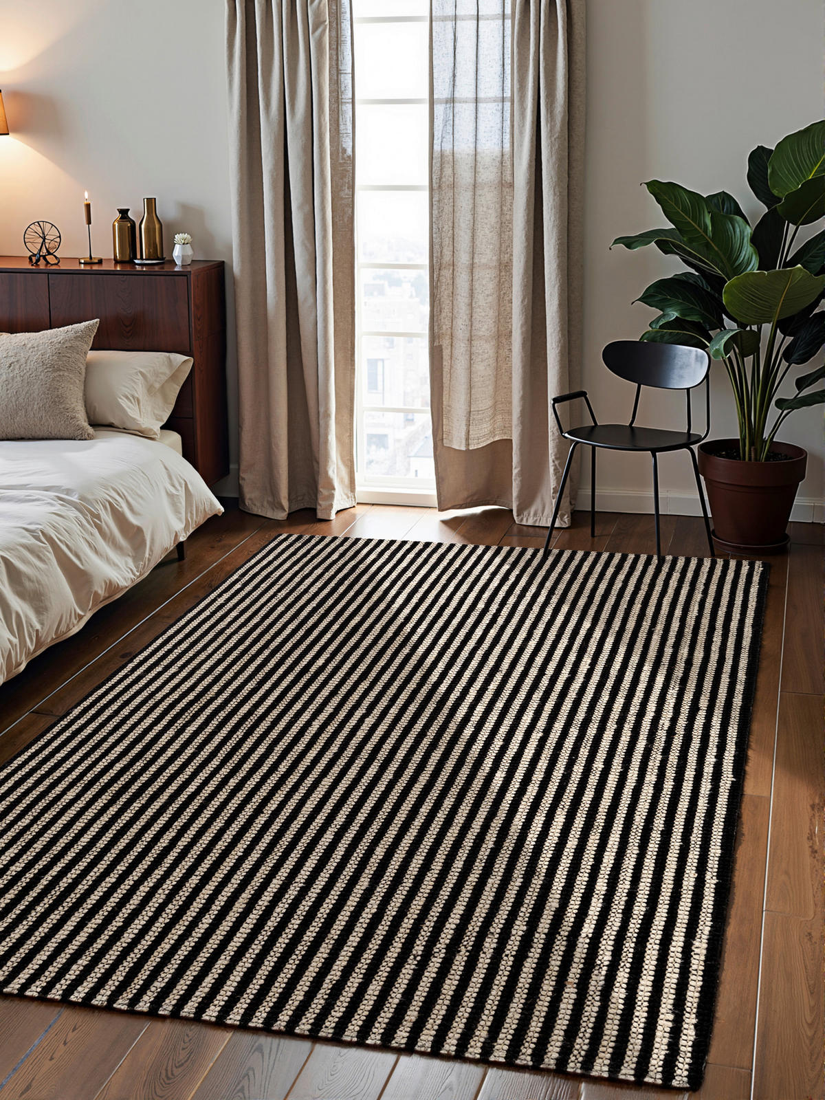 JUTETEPPICH 200/300 cm Harvest Creme, Schwarz  - Creme/Schwarz, Design, Textil (200/300cm) - Elle Decoration