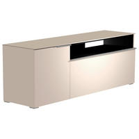 LOWBOARD Alufarben, Sandfarben  160/58/45 cm  - Sandfarben/Alufarben, Design, Glas/Holzwerkstoff (160/58/45cm) - Moderano