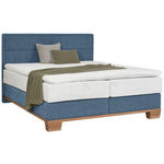 BOXSPRINGBETT 160/200 cm  in Blau, Eichefarben  - Blau/Eichefarben, Natur, Holz/Textil (160/200cm) - Valnatura