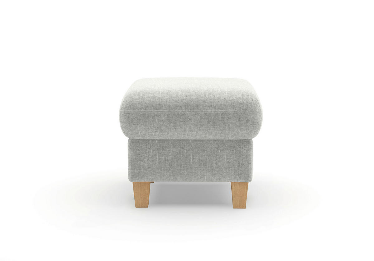 HOCKER GLENDALE E Flachgewebe Hellgrau  - Eichefarben/Hellgrau, KONVENTIONELL, Holz/Textil (58/48/58cm) - Sit & More