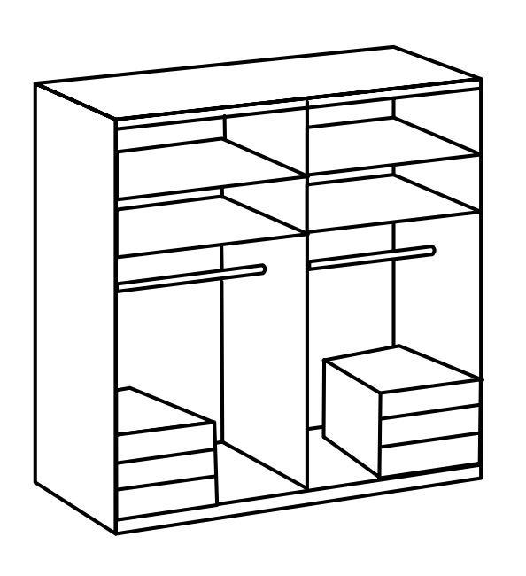 DREHTÜRENSCHRANK in Weiss, Eichefarben  - Chromfarben/Weiss, Modern, Holzwerkstoff (200/236/58cm) - MID.YOU