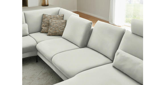 WOHNLANDSCHAFT  in Chenille, Flachgewebe Weiß  - Schwarz/Weiß, Design, Textil/Metall (208/344/180cm) - Dieter Knoll