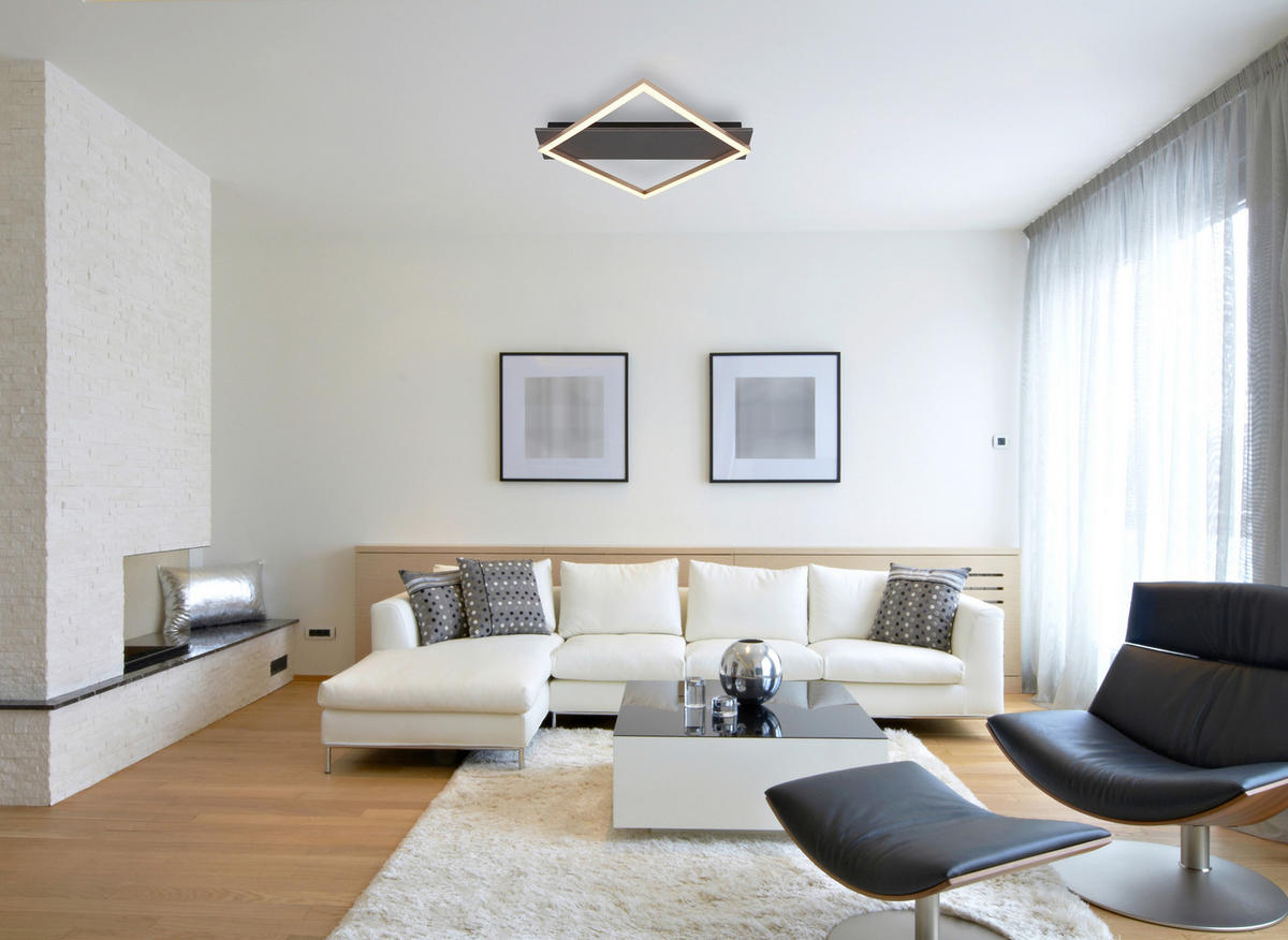 LED PLAFONJERA BEATRIX I  - šampanjac/siva, Osnovno, metal/pločasti materijal (52/46,7/6cm)