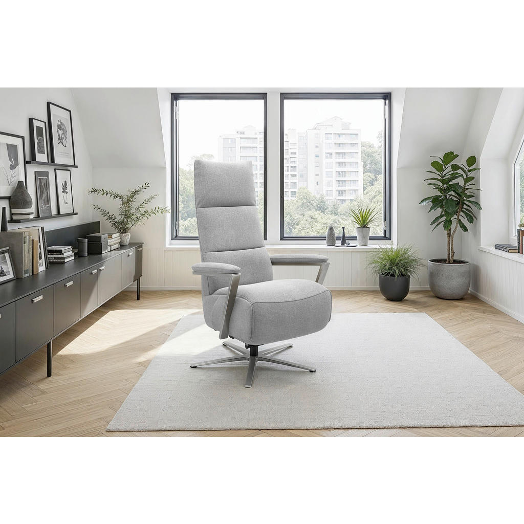 Sit & More RELAXAČNÉ KRESLO, textil, svetlosivá