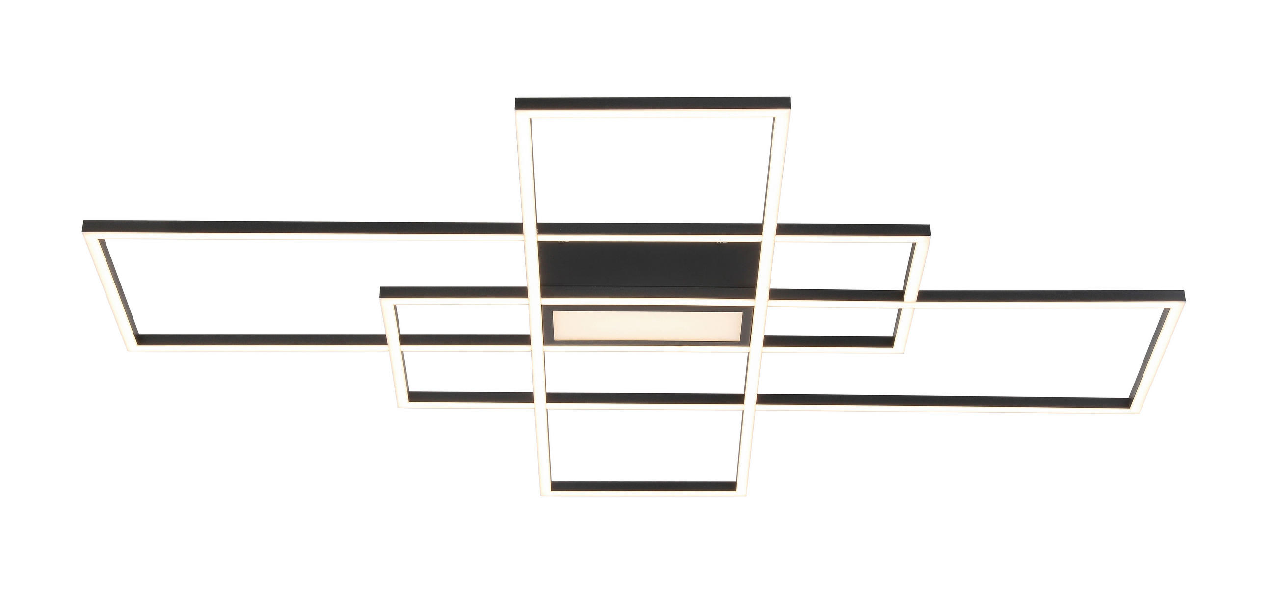 LED-DECKENLEUCHTE Big Frame 100/75/7 cm   - Schwarz, Basics, Kunststoff/Metall (100/75/7cm) - Novel