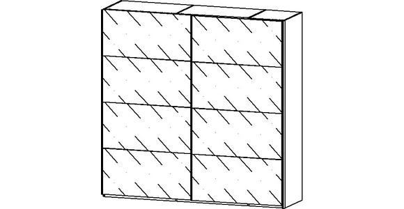 SCHWEBETÜRENSCHRANK 226/223/68 cm 2-türig Weiß, Seidengrau  - Seidengrau/Alufarben, Design, Glas/Holzwerkstoff (226/223/68cm) - Xora