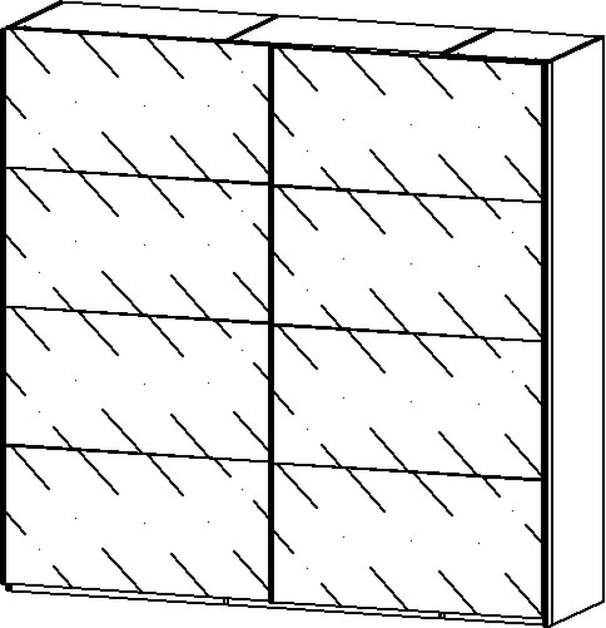 SCHWEBETÜRENSCHRANK 226/223/68 cm 2-türig Weiß, Seidengrau  - Seidengrau/Alufarben, Design, Glas/Holzwerkstoff (226/223/68cm) - Xora