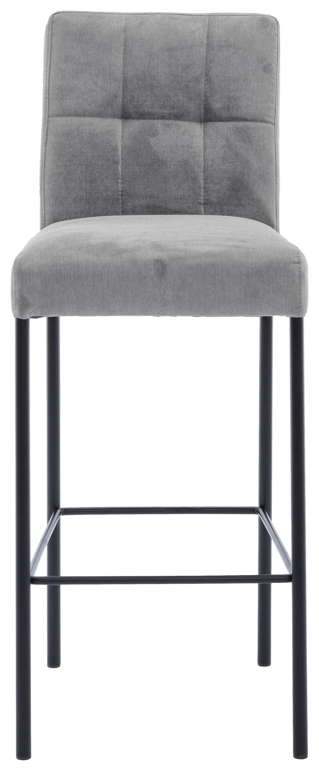 BARHOCKER in Metall, Textil Grau, Schwarz  - Schwarz/Grau, Design, Textil/Metall (46/91/61cm) - Xora
