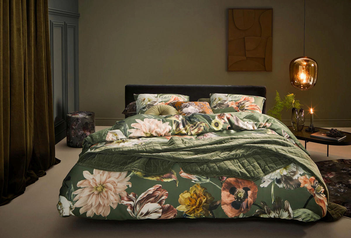 POSTELJNINA 200/200 cm saten zelena  - zelena, Konvencionalno, tekstil (200/200cm) - Essenza