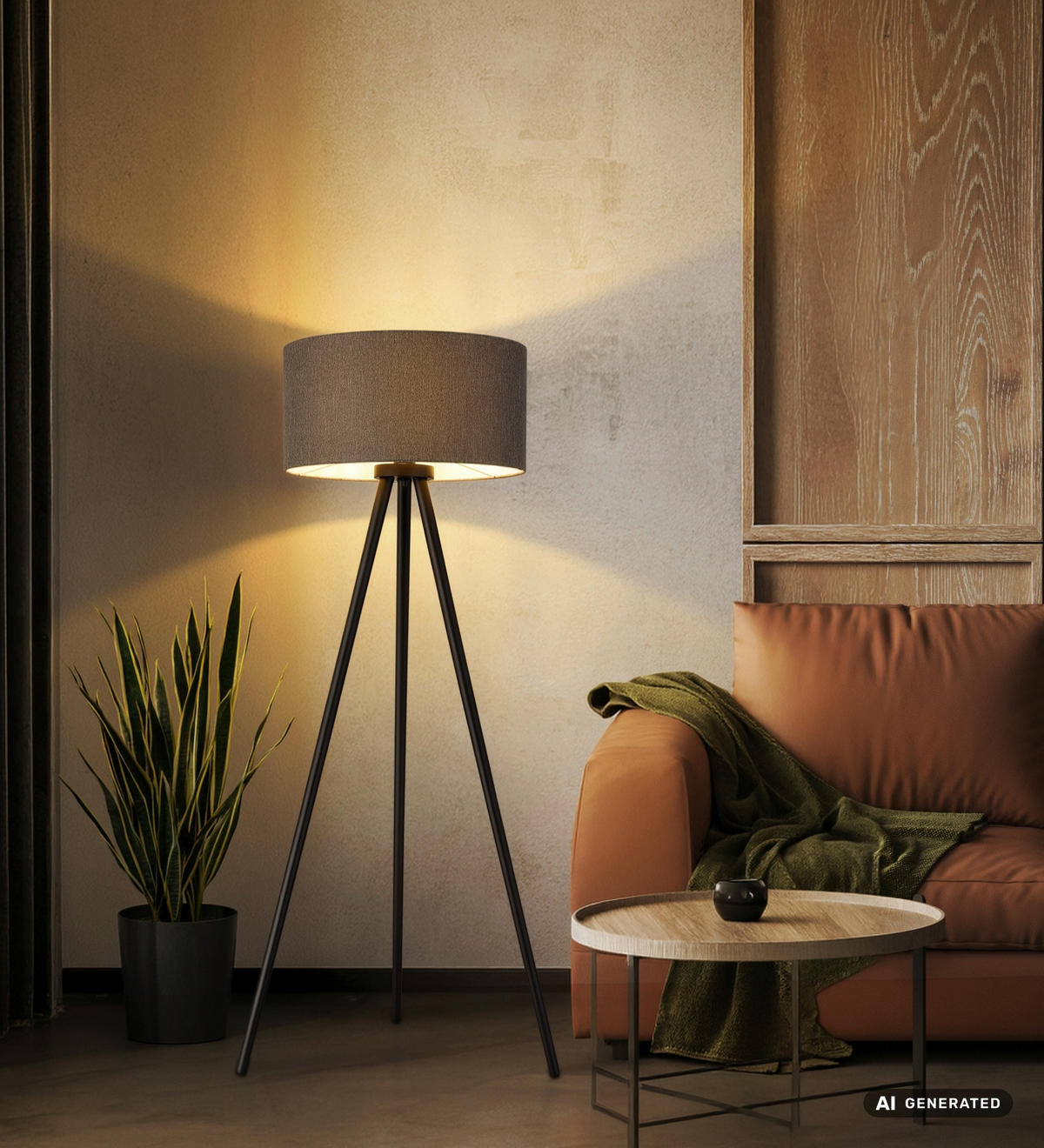 STEHLEUCHTE Stabilo 57/148 cm  - Anthrazit/Schwarz, Design, Holz/Kunststoff (57/148cm) - Globo