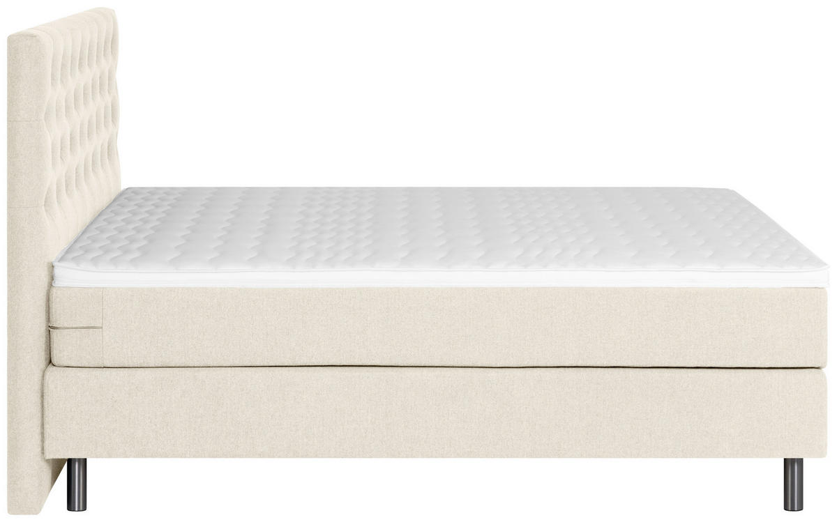 BOXSPRINGBETT 180/200 cm  in Perlmutt  - Silberfarben/Perlmutt, Konventionell, Textil/Metall (180/200cm) - Welnova