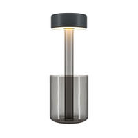 AKKU-TISCHLEUCHTE - Transparent/Schwarz, Design, Glas/Metall (12/34,8cm) - MAYTONI
