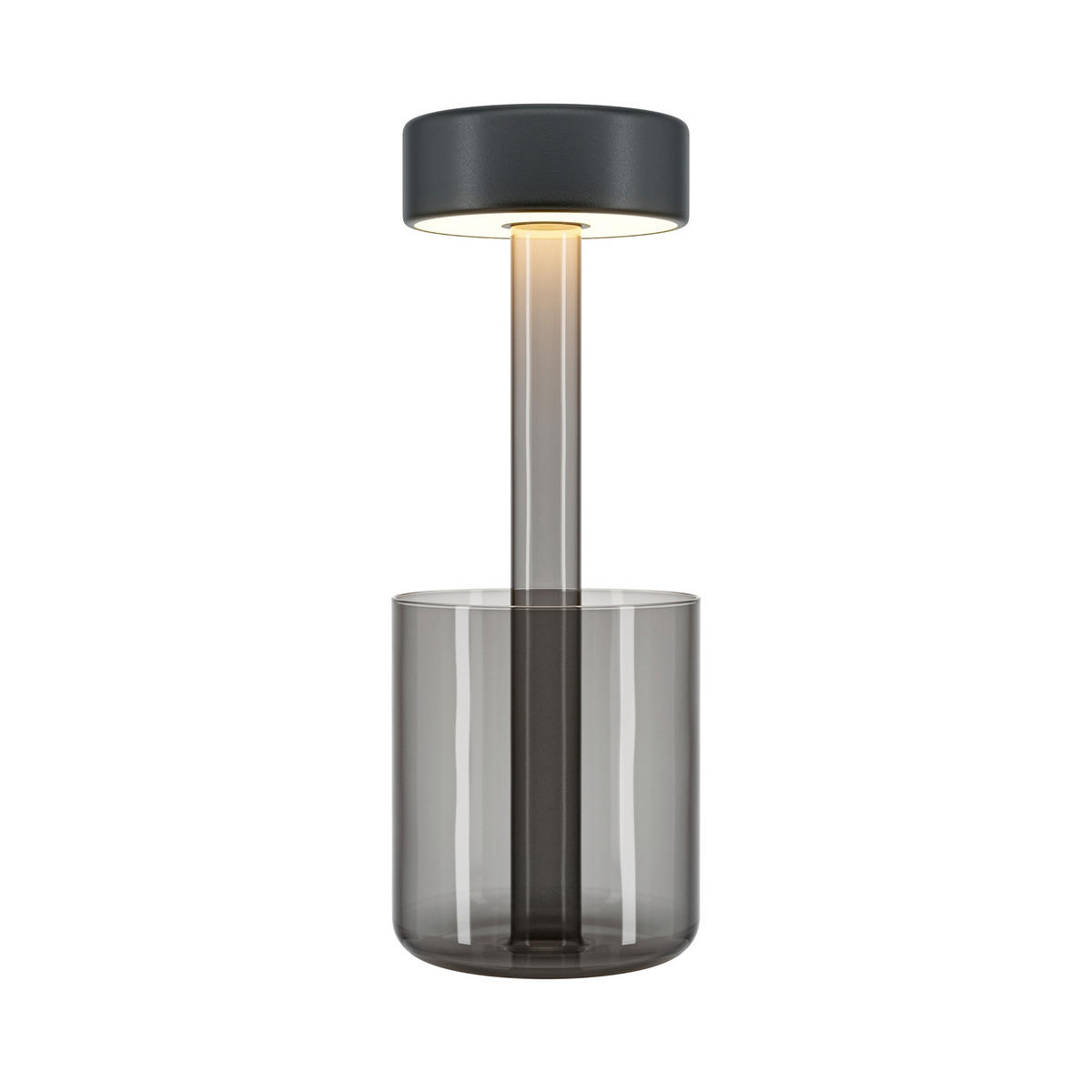 AKKU-TISCHLEUCHTE - Transparent/Schwarz, Design, Glas/Metall (12/34,8cm) - MAYTONI