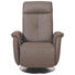 RELAXSESSEL Echtleder - Edelstahlfarben/Braun, Design, Leder/Metall (76/113/88cm) - Beldomo Premium
