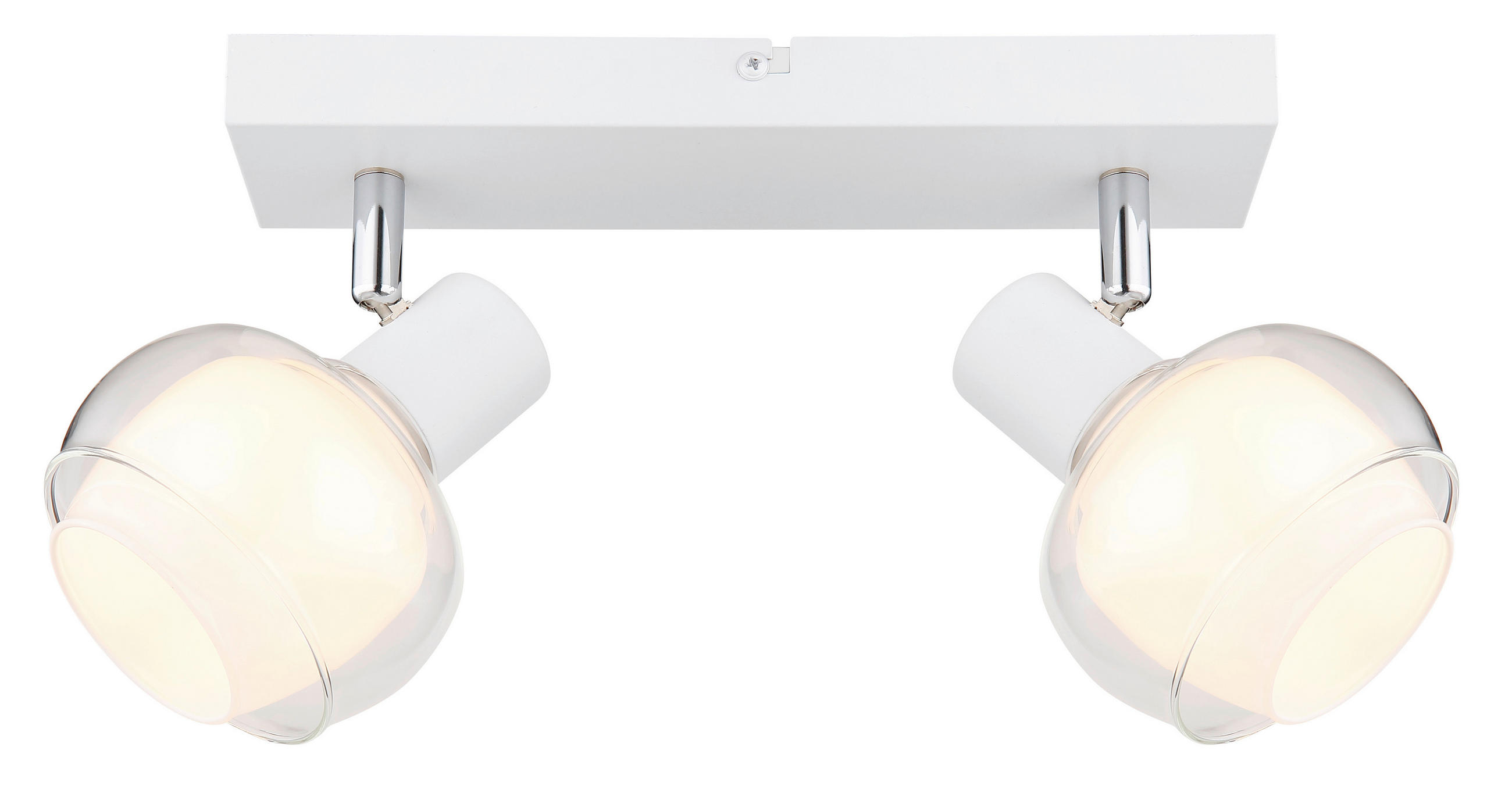 SPOTLIGHT 26/10,5/13,5 cm   - klar/vit, Design, metall/glas (26/10,5/13,5cm) - Globo