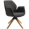 ARMLEHNSTUHL  in Webstoff  - Anthrazit/Naturfarben, MODERN, Holz/Textil (61/84/62cm) - MID.YOU