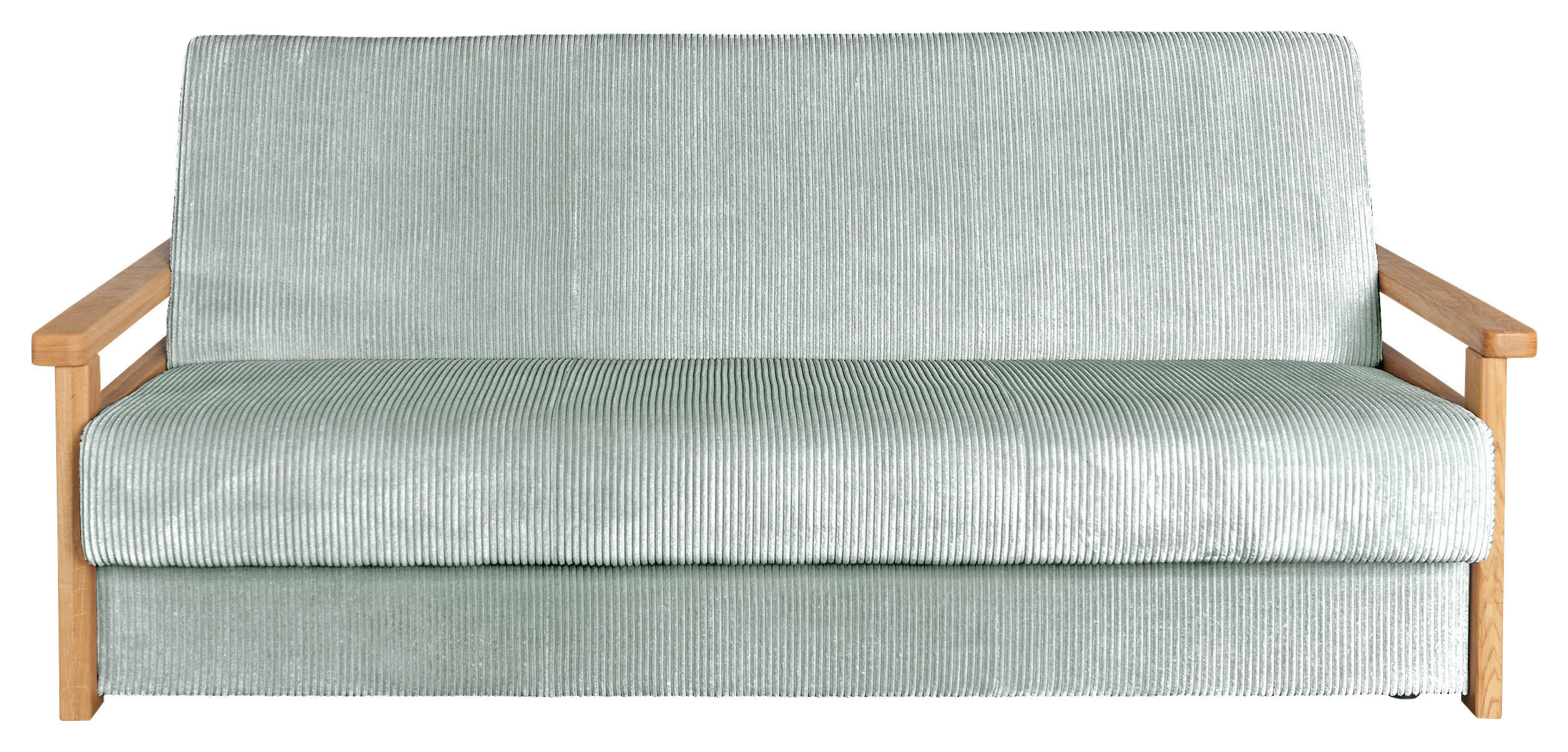 SCHLAFSOFA in Cord Grau  - Naturfarben/Grau, Design, Holz/Textil (220/90/90cm) - P & B