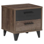 NACHTKÄSTCHEN in Schwarz, Eichefarben  - Eichefarben/Schwarz, Design, Holzwerkstoff/Kunststoff (49,8/48,5/41,5cm) - Carryhome