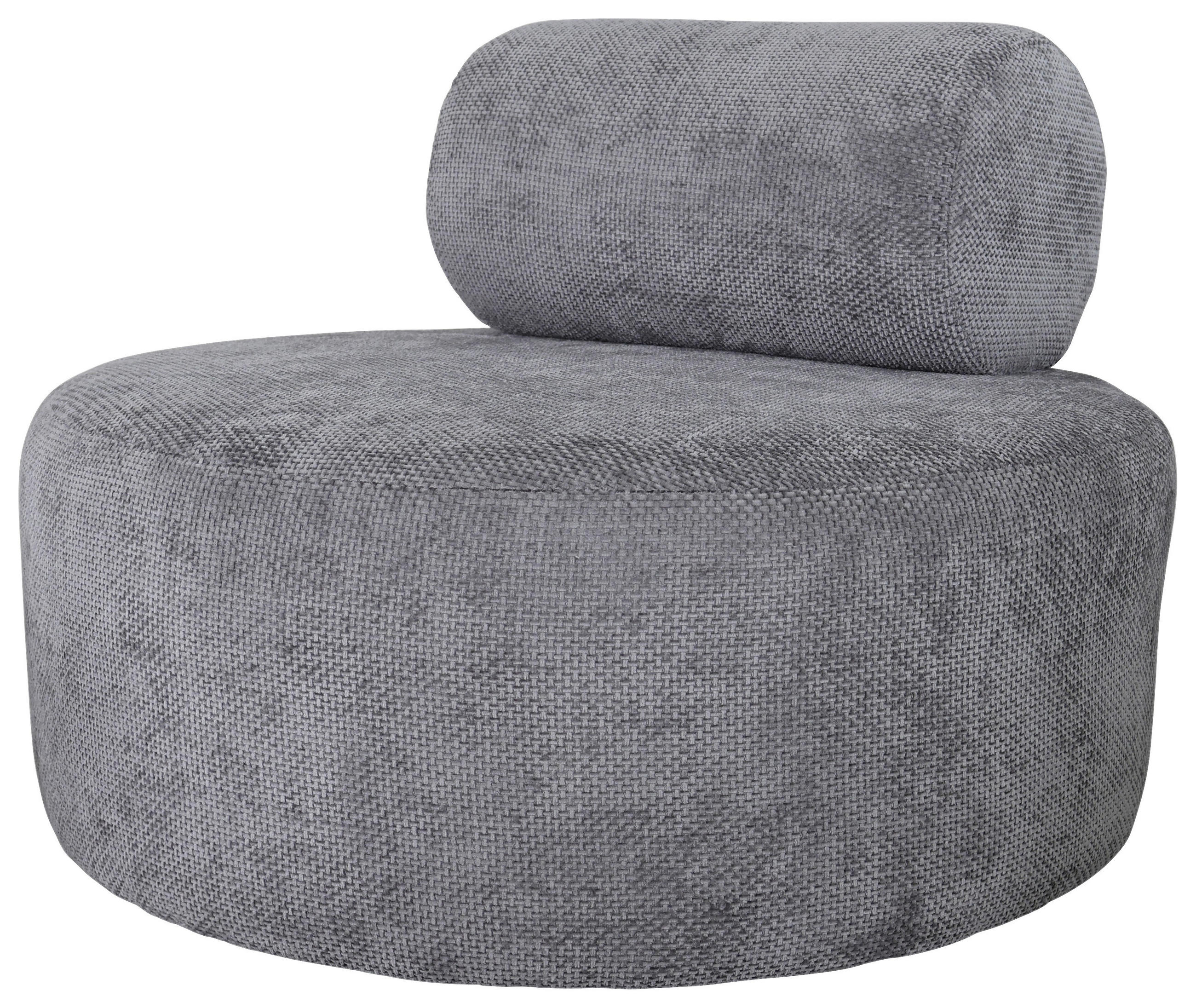 SESSEL in Struktur Grau  - Schwarz/Weiß, Basics, Textil/Metall (88/70/88cm) - Livetastic