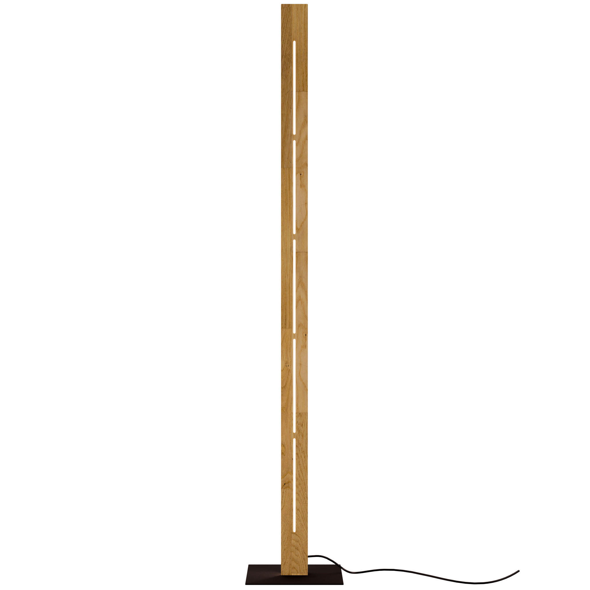LED-STEHLEUCHTE Mexico Horizon 24/150 cm  - Eichefarben/Schwarz, Natur, Holz/Metall (24/150cm)