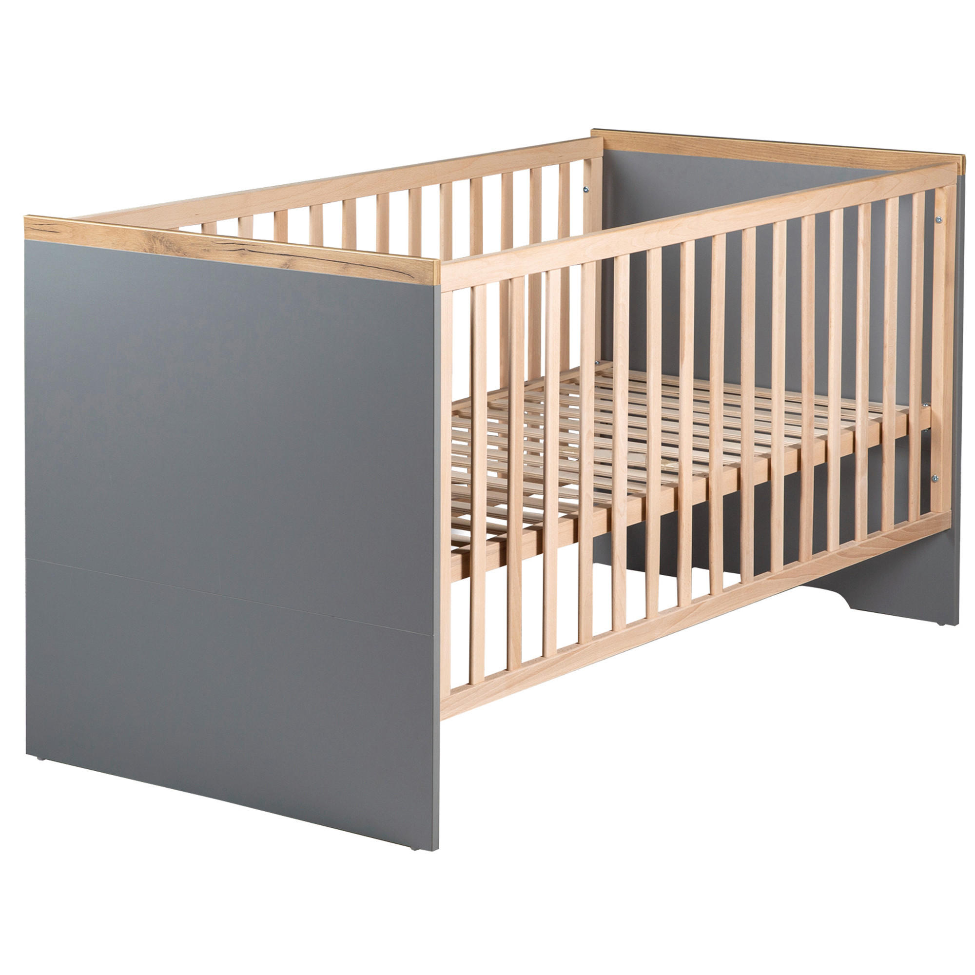 GITTERBETT Till 142/74/82 cm  - Taupe/Buchefarben, Design, Holzwerkstoff (142/74/82cm) - Jimmylee