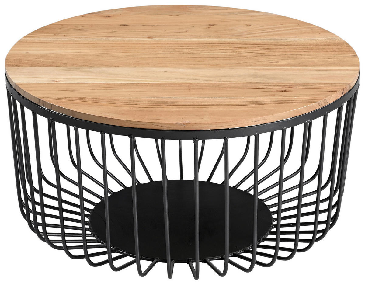 COUCHTISCH Akazie massiv 78/78/45 cm Akaziefarben  - Akaziefarben, Design, Holz/Metall (78/78/45cm) - Carryhome