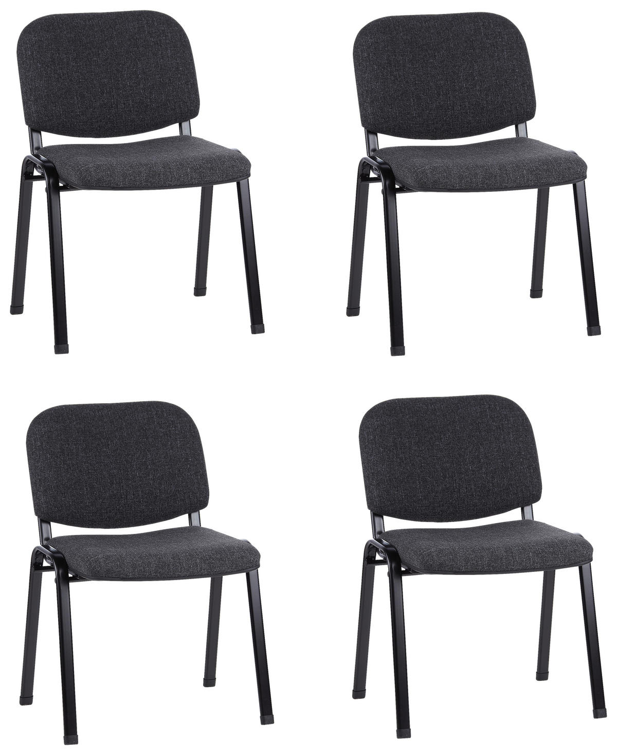 BESUCHERSTUHL  in Anthrazit  - Anthrazit/Schwarz, Basics, Textil/Metall (58/84/48cm) - MID.YOU