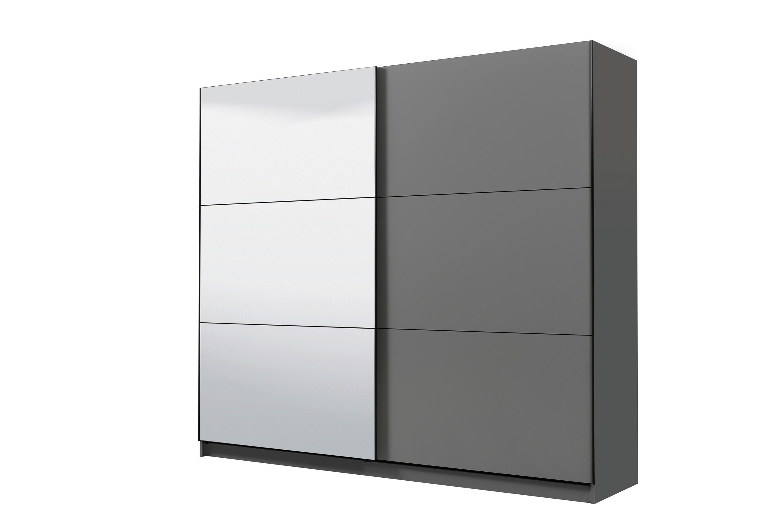 TOLÓAJTÓS SZEKRÉNY szürke  - szürke, Basics, faalapú anyag (217/210/61cm) - Xora