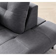 ECKSOFA in Flachgewebe, Leinenoptik Dunkelgrau  - Dunkelgrau/Schwarz, Design, Textil/Metall (247/208cm) - Xora