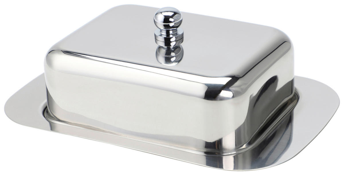 BUTTERDOSE Metall  - Silberfarben, Design, Metall (18,5/12,2/7cm) - Echtwerk