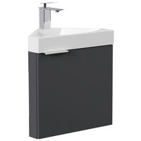 GÄSTEBAD 52,3 cm  - Graphitfarben, MODERN, Holzwerkstoff/Stein (52,3cm) - MID.YOU