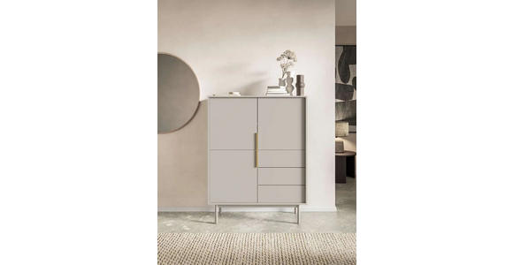 HIGHBOARD Kaschmir Viva  - Kaschmir/Goldfarben, Design, Holzwerkstoff/Metall (104/139,5/39cm) - Xora