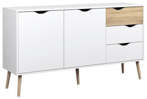 SIDEBOARD 147,2/81,7/39,1 cm  - vit/ekfärgad, Design, trämaterial/trä (147,2/81,7/39,1cm) - Best Price