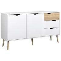 SIDEBOARD 147,2/81,7/39,1 cm  - vit/ekfärgad, Design, trämaterial/trä (147,2/81,7/39,1cm) - Best Price