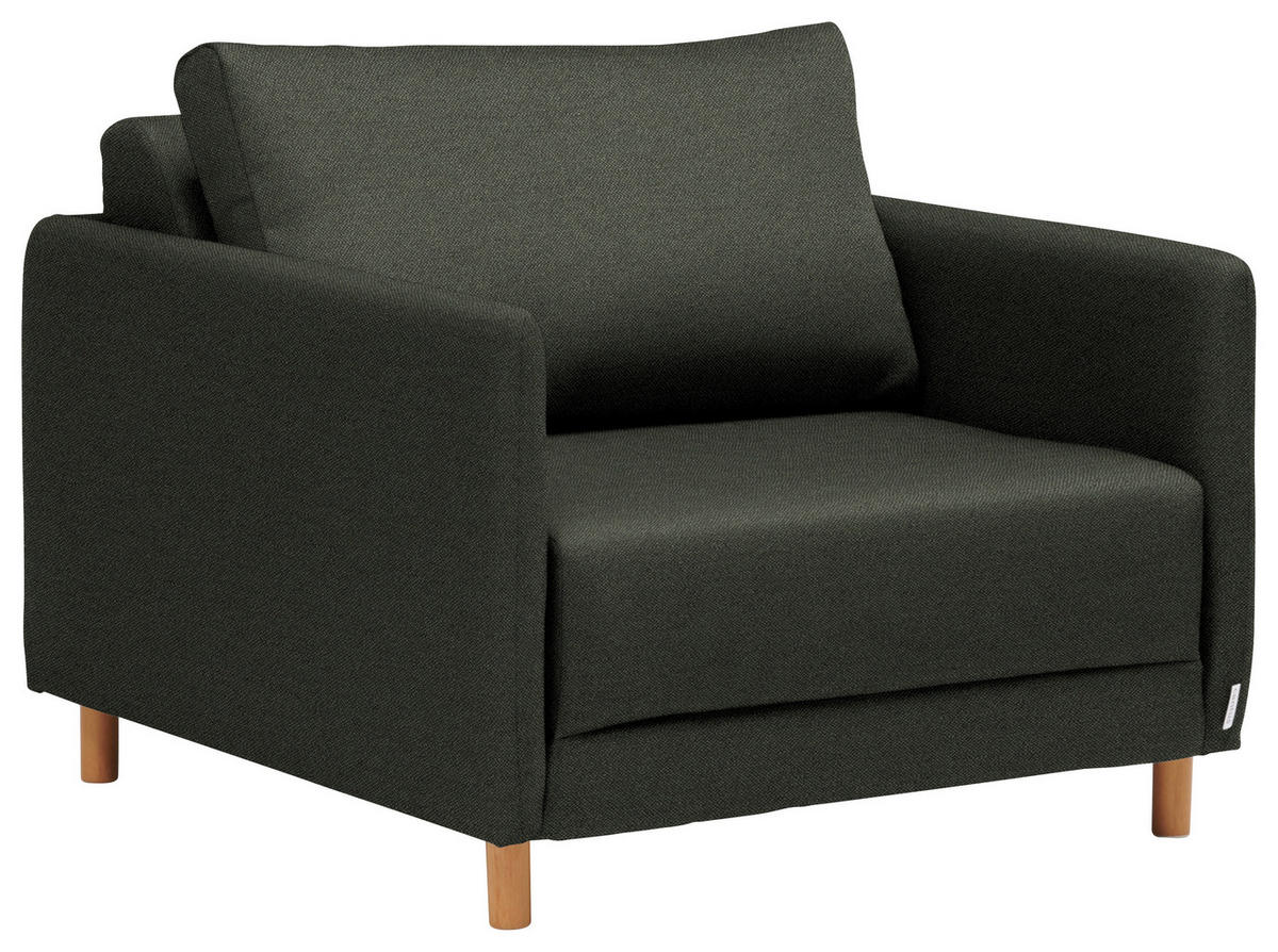 FEKVŐFOTEL textil sötétzöld  - natúr színű/sötétzöld, Konventionell, műanyag/textil (89/79/94cm) - Cantus