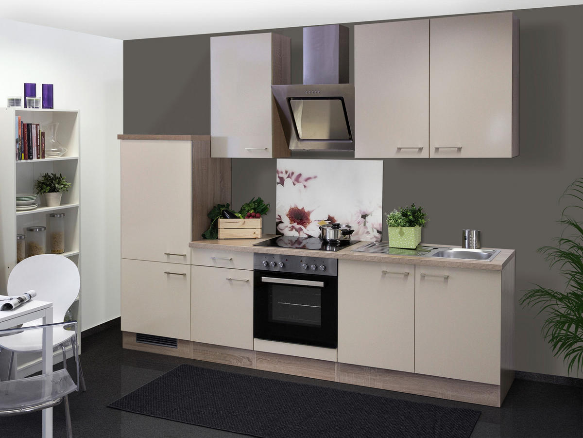 GERÄTEUMBAUSCHRANK 60/162/60 cm  in Sonoma Eiche, Kaschmir  - Kaschmir/Edelstahlfarben, MODERN, Holzwerkstoff/Metall (60/162/60cm) - FlexWell