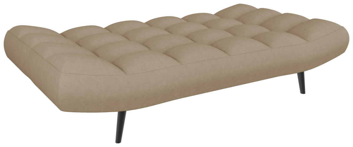 SCHLAFSOFA  in Mikrofaser Beige  - Beige/Schwarz, KONVENTIONELL, Holz/Textil (197/85/92cm) - Carryhome