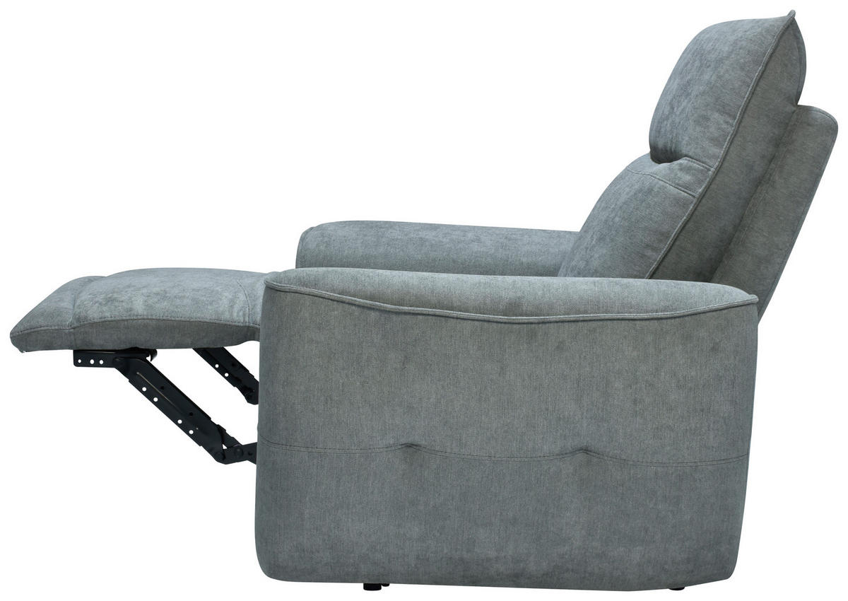 SCAUN DE RELAXARE in metal, textil gri  - negru/gri, Konventionell, metal/textil (100/99/96cm) - Celina Home