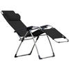 GARTEN-RELAXSESSEL  - Schwarz/Alufarben, Design, Kunststoff (118/67/82cm) - FIAM