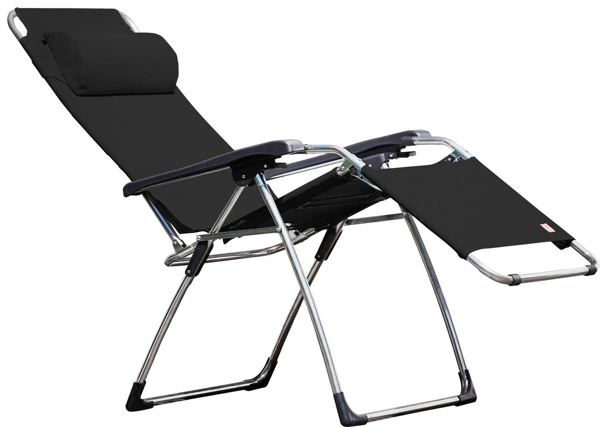 GARTEN-RELAXSESSEL  - Schwarz/Alufarben, Design, Kunststoff (118/67/82cm) - FIAM