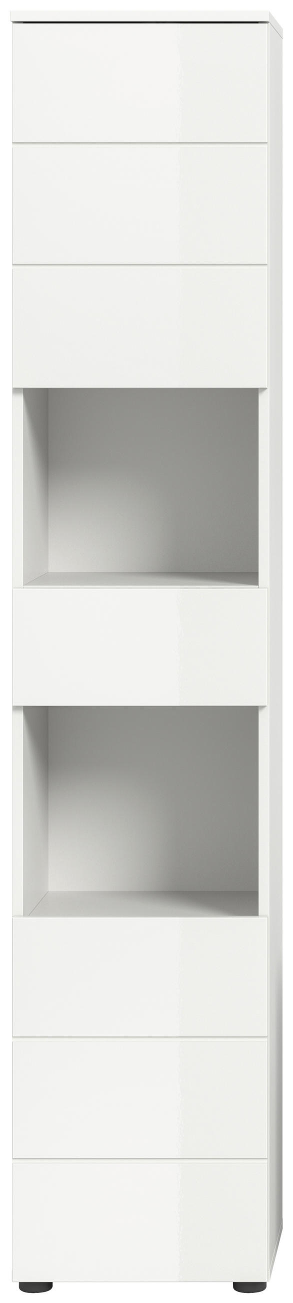 HOCHSCHRANK 38/190/34 cm  - Weiß Hochglanz/Schwarz, MODERN, Holzwerkstoff/Kunststoff (38/190/34cm) - MID.YOU