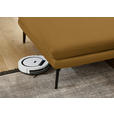 ECKSOFA in Echtleder Currygelb  180/310 cm  - Currygelb/Schwarz, Design, Leder/Metall (180/310cm) - Dieter Knoll