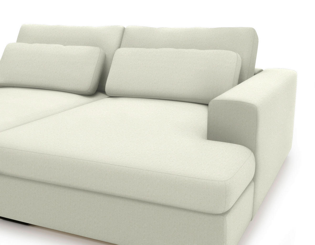 BIGSOFA in Chenille Creme  - Creme/Schwarz, Design, Textil (223/80/158cm) - Lomoco