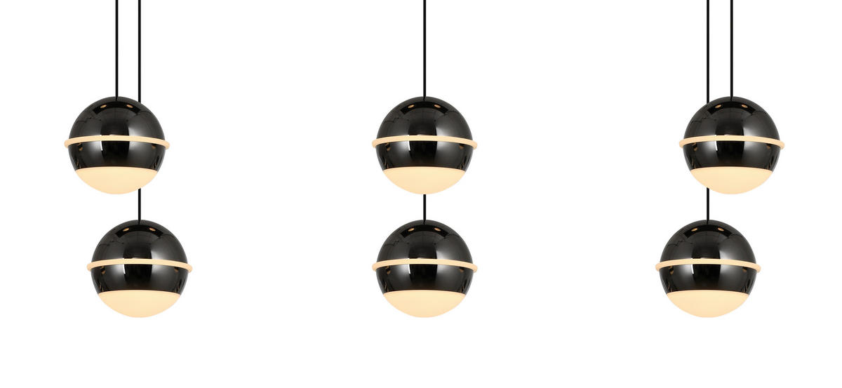 LED-HÄNGELEUCHTE Biarritz 75/150/30 cm  - Schwarzchrom, Design, Kunststoff/Metall (75/150/30cm)