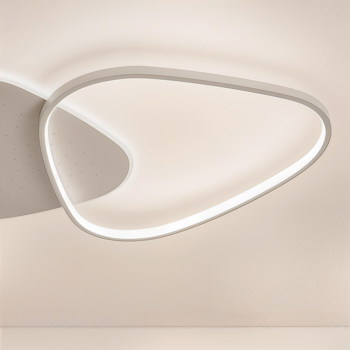 LED-DECKENLEUCHTE Alvia 102,5/72,5/5 cm   - Sandfarben, Design, Kunststoff/Metall (102,5/72,5/5cm) - Novel