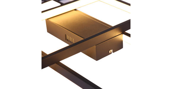LED-DECKENLEUCHTE - Schwarz, Design, Kunststoff/Metall (50/40/6cm) - Ambiente