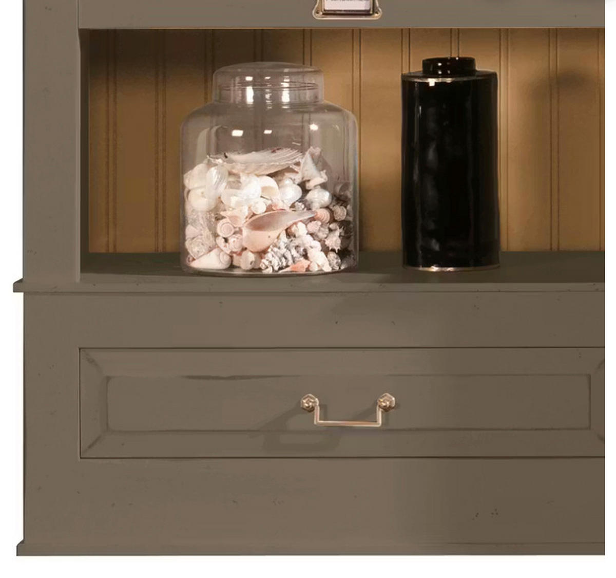 WOHNWAND UrbanClass 10-teilig  in Grau  311/238,5/52/46,5 cm  - Bronzefarben/Grau, LIFESTYLE, Holz/Metall (311/238,5/52/46,5cm) - Livetastic