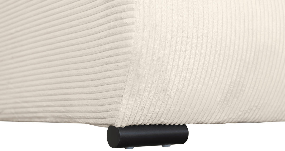 WOHNLANDSCHAFT Creme Cord  - Creme/Schwarz, KONVENTIONELL, Textil/Metall (191/351/191cm) - Carryhome